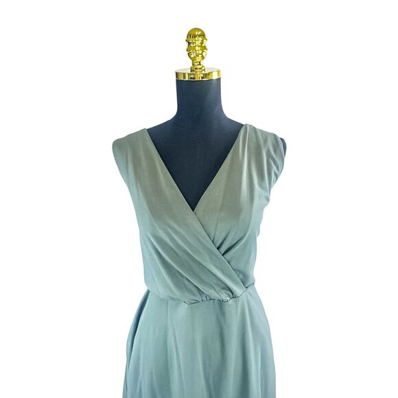 LOFT Hunter Green V-Neck Dress Size 16 | Sleeveless | - Picture 4 of 7